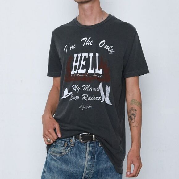 NWOT Midnight Rider Johnny Paycheck Only Hell My Momma Ever Raised Tee L - Picture 1 of 14